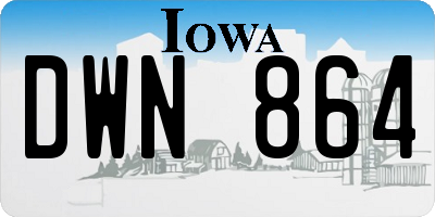 IA license plate DWN864