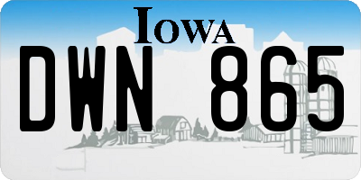 IA license plate DWN865