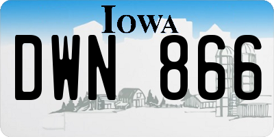 IA license plate DWN866