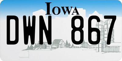 IA license plate DWN867