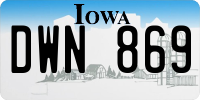 IA license plate DWN869