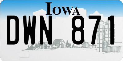 IA license plate DWN871