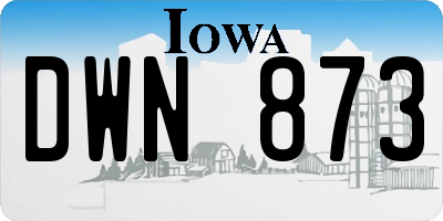 IA license plate DWN873