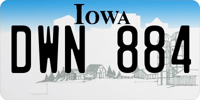 IA license plate DWN884