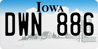 IA license plate DWN886