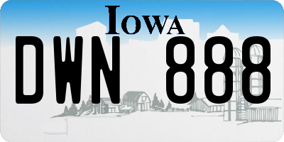 IA license plate DWN888