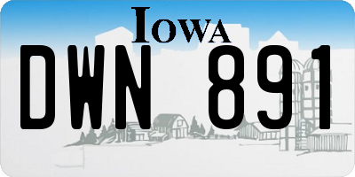 IA license plate DWN891