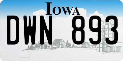 IA license plate DWN893