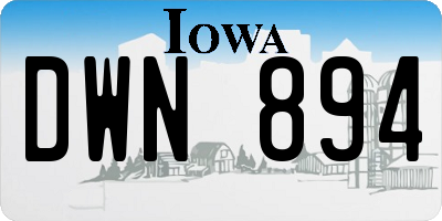 IA license plate DWN894