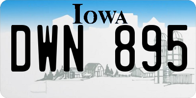 IA license plate DWN895