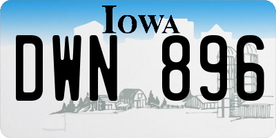 IA license plate DWN896