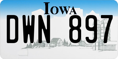 IA license plate DWN897