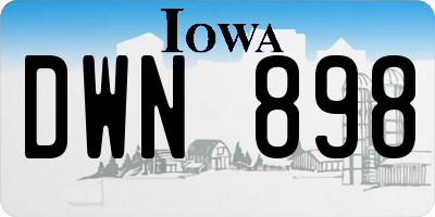 IA license plate DWN898
