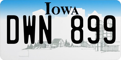 IA license plate DWN899