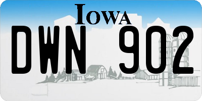 IA license plate DWN902
