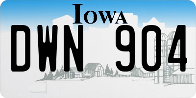 IA license plate DWN904