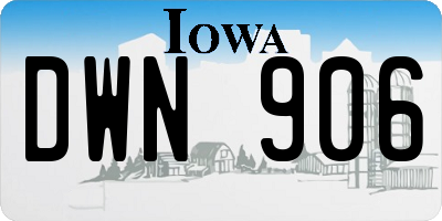 IA license plate DWN906
