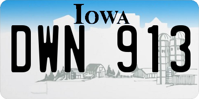 IA license plate DWN913