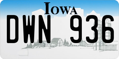IA license plate DWN936