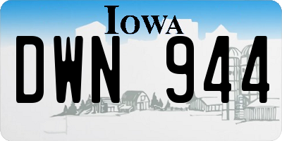 IA license plate DWN944
