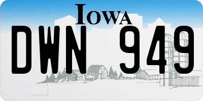 IA license plate DWN949