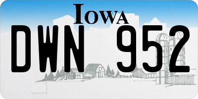 IA license plate DWN952