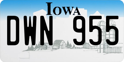 IA license plate DWN955