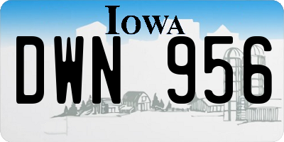 IA license plate DWN956
