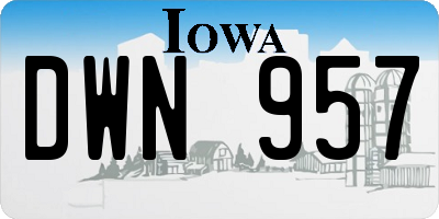 IA license plate DWN957