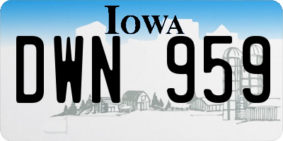 IA license plate DWN959