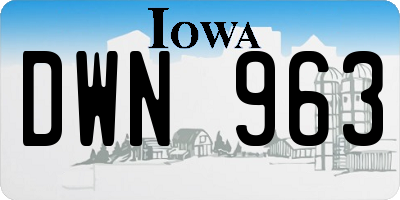 IA license plate DWN963