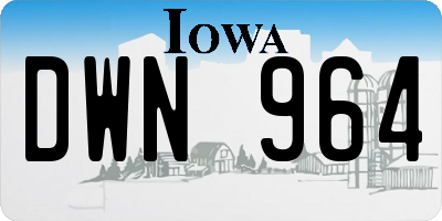 IA license plate DWN964