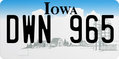 IA license plate DWN965