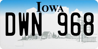 IA license plate DWN968