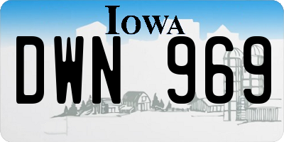 IA license plate DWN969