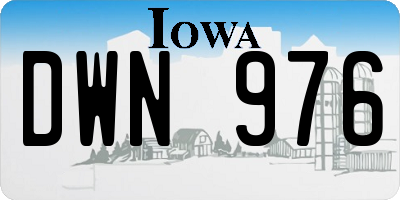 IA license plate DWN976