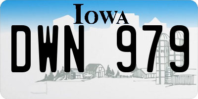 IA license plate DWN979
