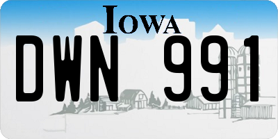 IA license plate DWN991
