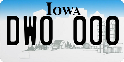 IA license plate DWO000