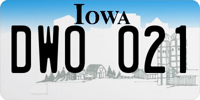 IA license plate DWO021