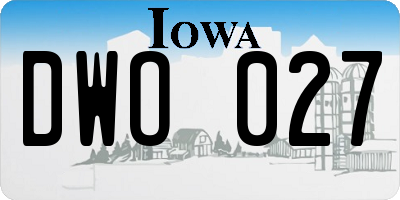 IA license plate DWO027