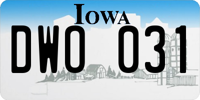 IA license plate DWO031