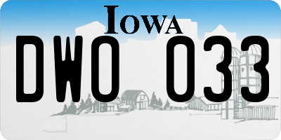 IA license plate DWO033