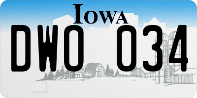 IA license plate DWO034