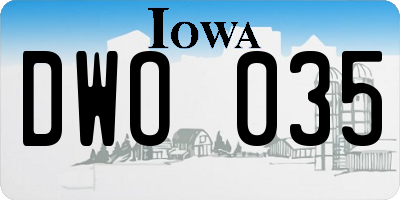 IA license plate DWO035