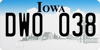 IA license plate DWO038