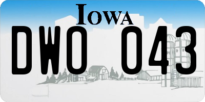 IA license plate DWO043