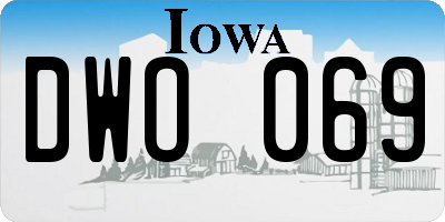 IA license plate DWO069