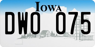 IA license plate DWO075