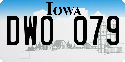 IA license plate DWO079